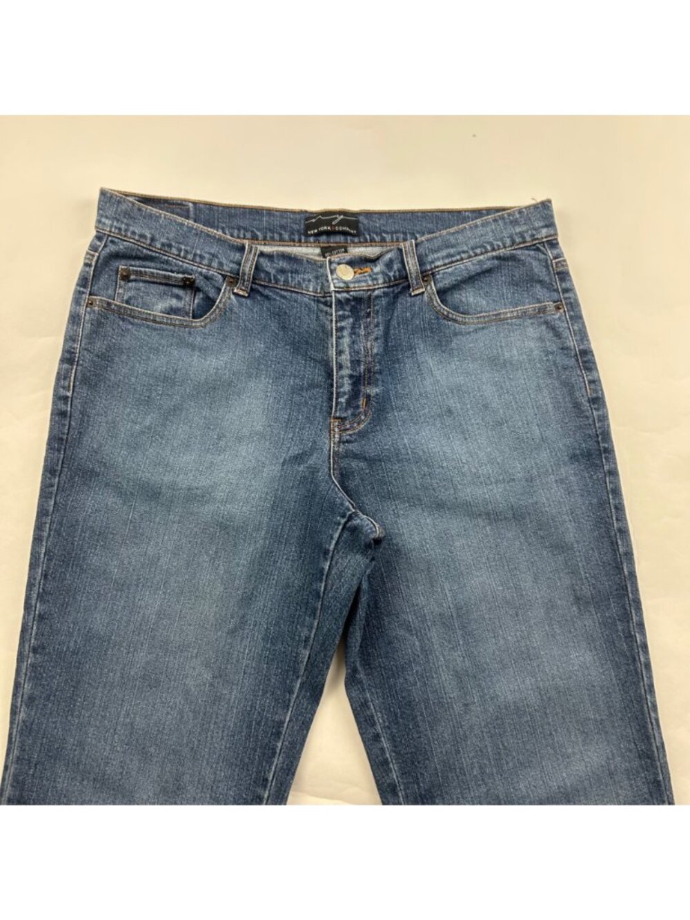 TALL New York & Company Classic Blue Stretch Denim Bootcut Jeans 12T - Picture 2 of 5
